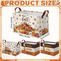 4 Pcs Thanksgiving Storage Basket Empty with Handles, Large Fabric