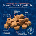 NaturVet – Omega-Gold Plus Salmon Oil | Supports Healthy Skin & Glossy Coat | Enhanced with DHA, EPA, Omega-3 & Omega-6 | for Dogs & Cats | 180 Soft Chews