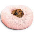 Best Friends by Sheri The Original Calming Donut Dog Bed for Large Dogs up to 100 lbs, Shag Faux Fur, Taupe, Large, 36" x 36"
