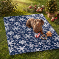 Horaldaily Christmas Navy Blue Snowflakes Flannel Pets Blanket 30x40
