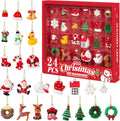 Mini Christmas Ornaments 24pcs, Miniature Christmas Tree Ornaments Set