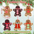 Mindsoft 12 Pcs Gingerbread Man Christmas Tree Ornaments Wool Felt,Brown