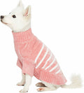 Blueberry Pet Cozy Soft Chenille Classy Striped Dog Sweater in Dusty Rose, Back Length 12", Pink Clothes for Dogs