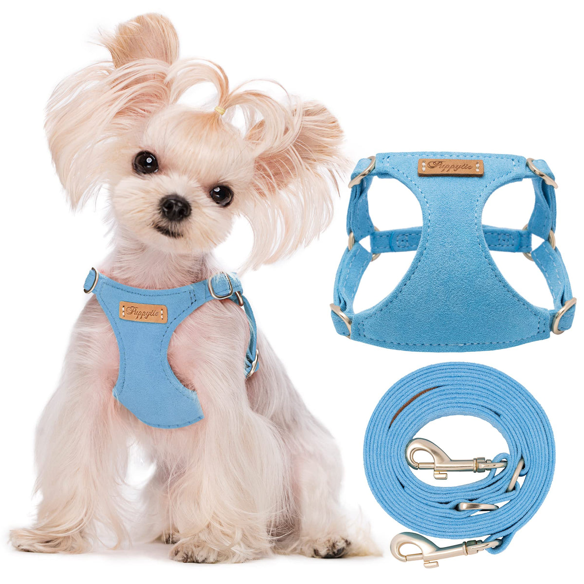 Puppytie xs Dog Harness with Multifunction Dog Leash,Soft Adjustable No Choke Escape Proof Pet Harness Vest,red-Camellia,XS