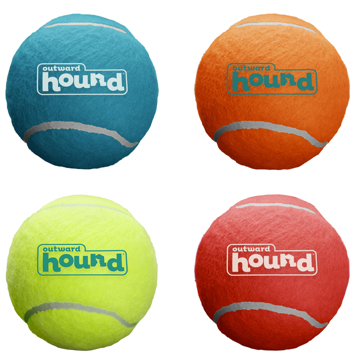 Outward Hound Squeaker Ballz – Squeaky Tennis Balls for Dogs Under 50 lbs, Interactive Dog Toy for Fetch & Training, Medium (2.5"), 4‑Pack