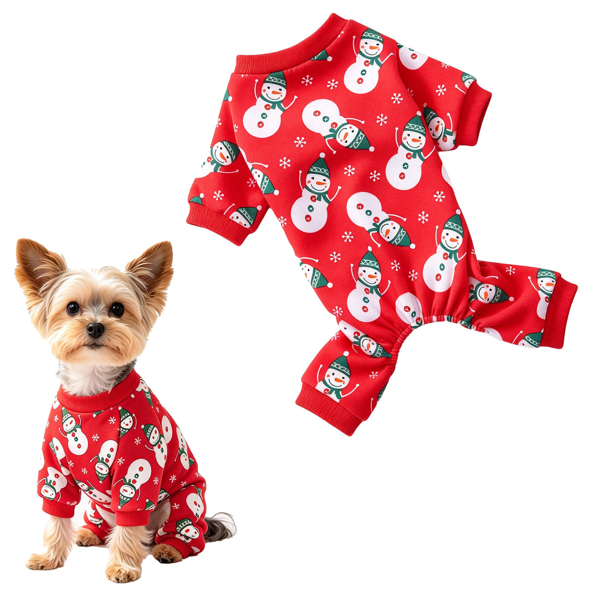 Dog Pajamas Christmas Puppy Onesie Long Sleeve Pets Clothes Jumpsuits PJS