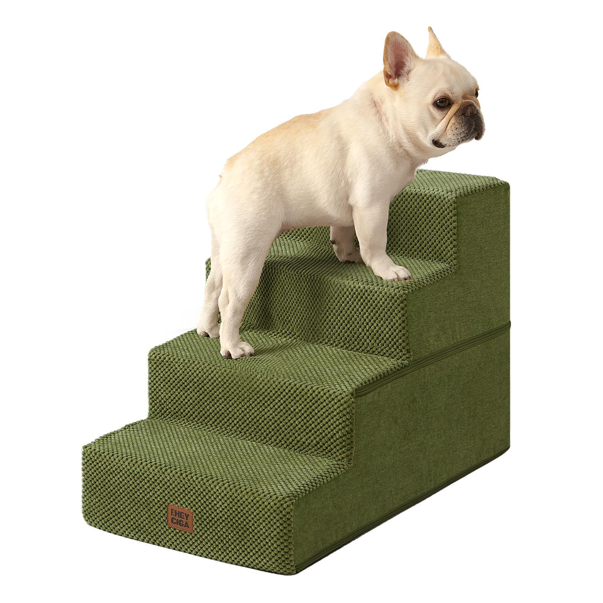 EHEYCIGA Dog Stairs for Bed 18" H, 4-Step Dog Steps for High Bed, Pet Steps for Small Dogs and Cats, Non-Slip Balanced Pet Ramp Indoor, Grey