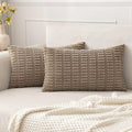 MIULEE Fall Decorative Throw Pillow Covers 18x18 Dark Rust Pack of 2