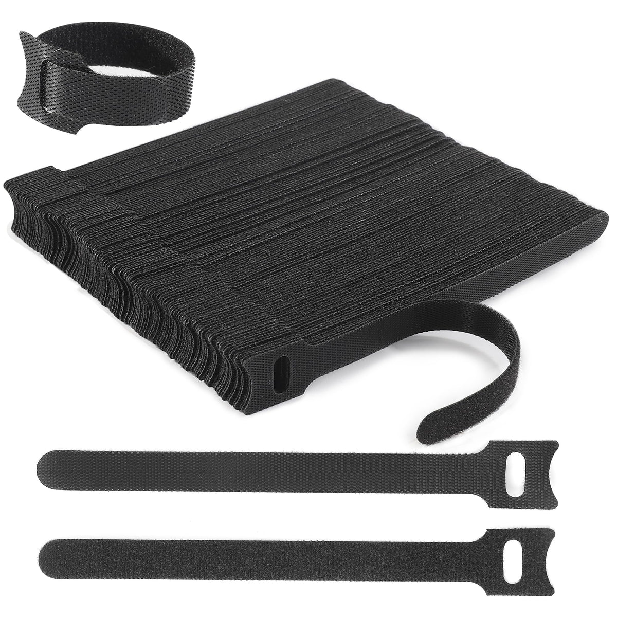 Nettbe 60 PCS 6 Inches Reusable Cable Ties, Adjustable Cord Straps Wire Organizer Cord Wrap and Hook Loop Cable Management
