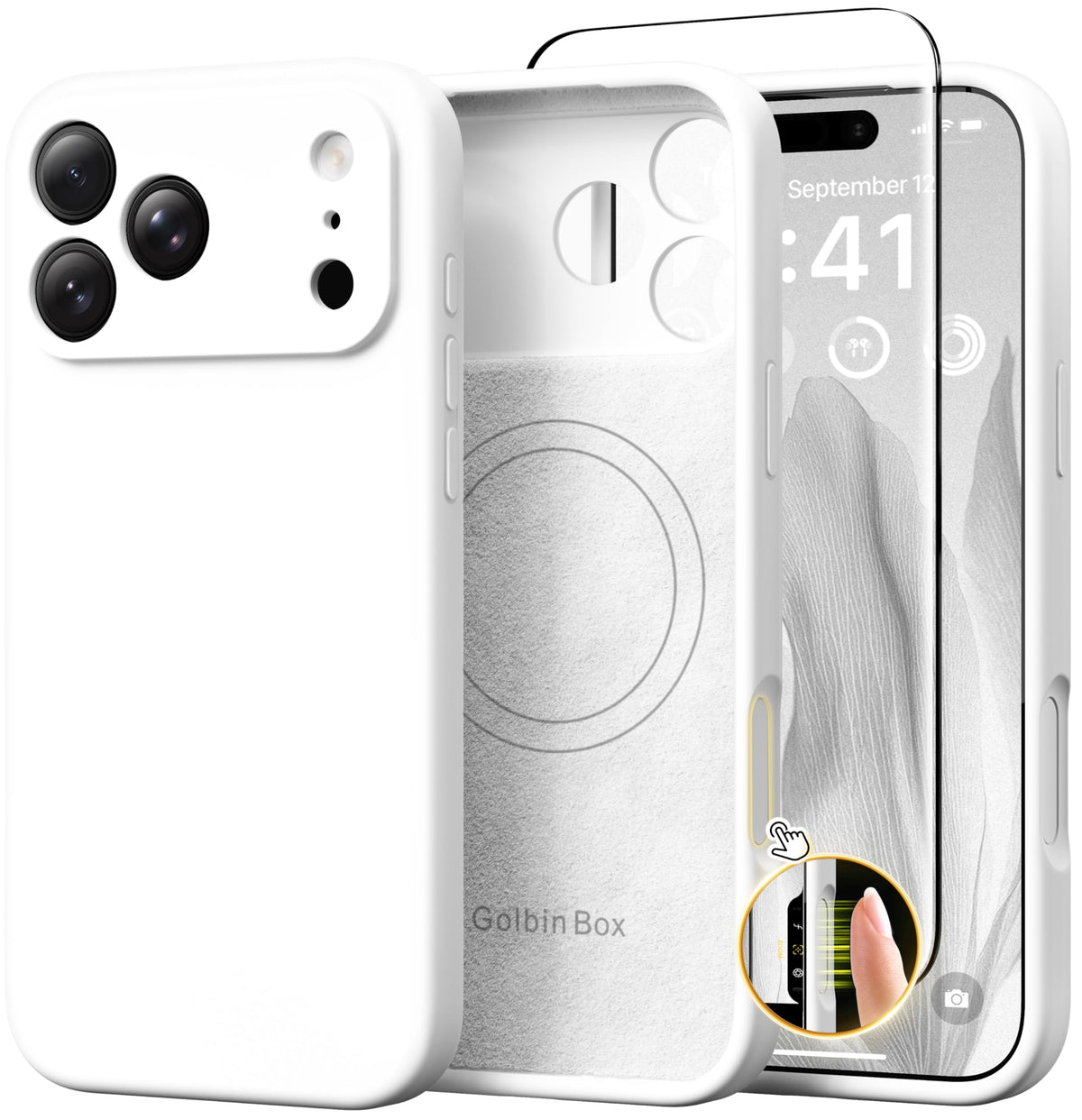 GolbinBox Magnetic for iPhone 16 Pro Max Case, Silicone Cover, Chalk Pink