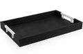 Home Redefined 17.5"x12" Gold Glossy Crocodile Faux Leather Serving Tray Beautiful Modern Elegant Decorative Tray with Handles Ottoman Coffee Table Tray for All Occasion's