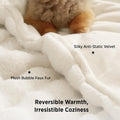 Bedsure Fluffy Bubble Faux Fur Throw Blanket, 50"x60", Cream