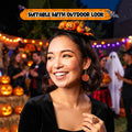 4E's Novelty Halloween Pumpkin Earrings for Women, Crystal Dangle Drop Earrings Hypoallergenic, 1.5” Smiling Face Pumpkin Halloween Earrings, Fun Festive Costume Jewelry Halloween Party Jewelry Gift