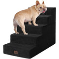 EHEYCIGA Dog Stairs for Bed 18" H, 4-Step Dog Steps for High Bed, Pet Steps for Small Dogs and Cats, Non-Slip Balanced Pet Ramp Indoor, Grey
