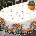 Fall Thanksgiving Tablecloth Waterproof Pumpkin Table Cloths for Autumn Harvest Indoor Outdoor Dining Room Decor-60 * 84" Oval