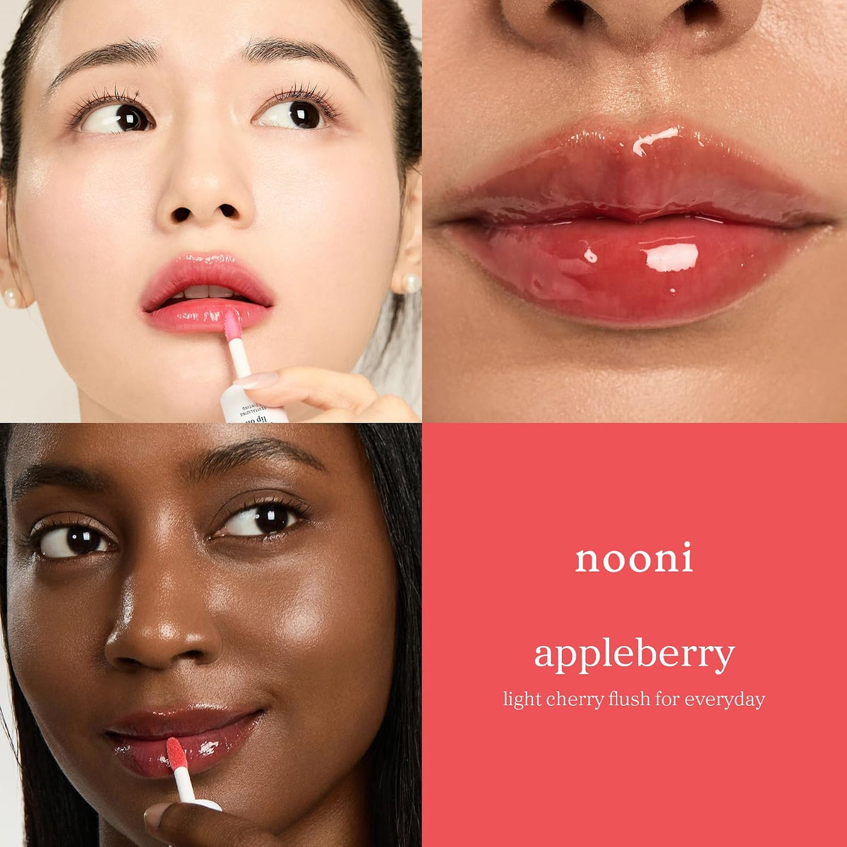 NOONI Korean Lip Oil - Appleberry - pH Color-Changing Plumping Lip Gloss