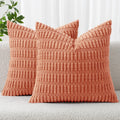 MIULEE Fall Decorative Throw Pillow Covers 18x18 Dark Rust Pack of 2