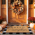 Tinideya 2 23.6 X 35.4 Inches Plaid Ghost Red Brown | Layered Coir Doormat Set, Non Slip Backing for Outdoor Entryway, Buffalo Plaid Seasonal Design, Front Porch Home Decor