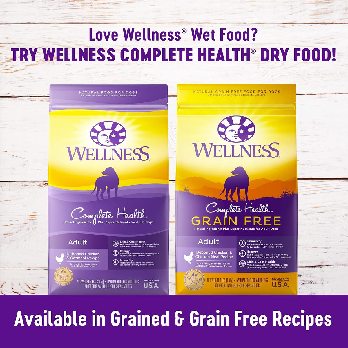 Wellness Complete Health Pate Variety Pack Adult Canned Wet Dog Food, Wholesome Grains, Natural, 12.5 oz, Pack of 6 Cans