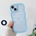 QLTYPRI Bow Case for iPhone 13/iPhone 14 Wavy Fame, Pink