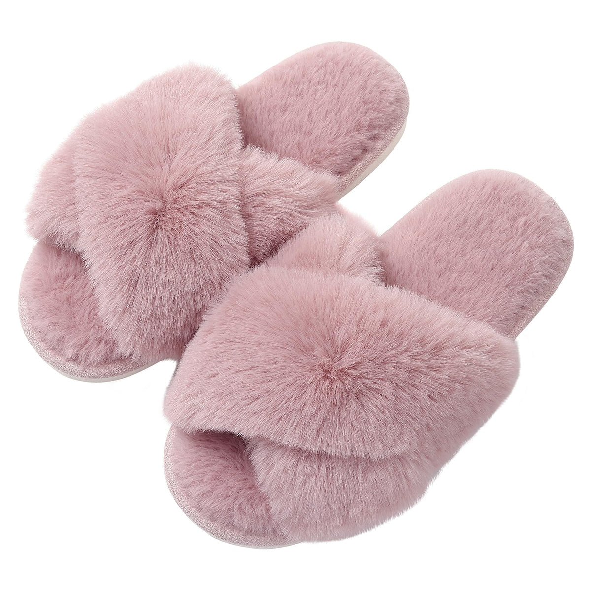 Evshine Memory Foam Fuzzy House Slippers for Women