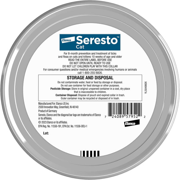 Seresto Cat Vet-Recommended Flea & Tick Treatment & Prevention Collar for Cats, 8 Months Protection | (Pack of 2)