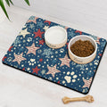 Fall Pumpkin Dog Food & Water Mat, Paw Prints Autumn Pet Feeding Mat for Floor Non-Slip Waterproof, Super Absorbent Cat Bowl Mat, Easy to Clean Eco-Friendly Durable Pet Placemat,12" × 20"