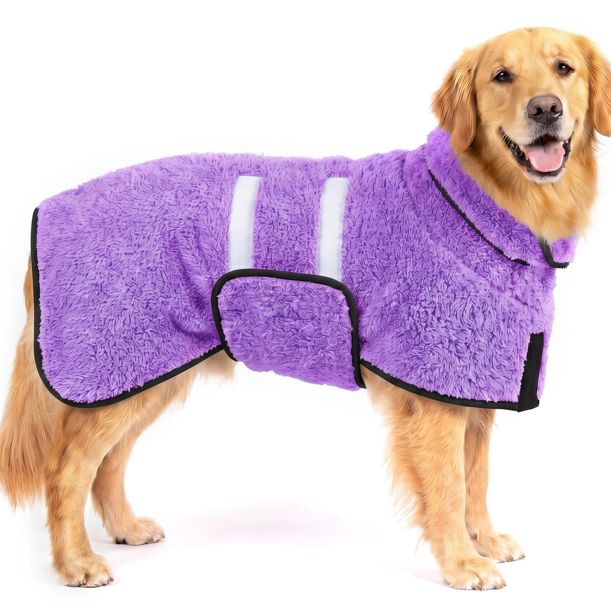Dog Bathrobe, Super Absorbent for Small to Large Dogs, Dark Blue XL | Dog Robes with Soft Fleece, Warm & Cozy, Adjustable Fit, and Quick Drying Coat for Baths Swimming and Grooming