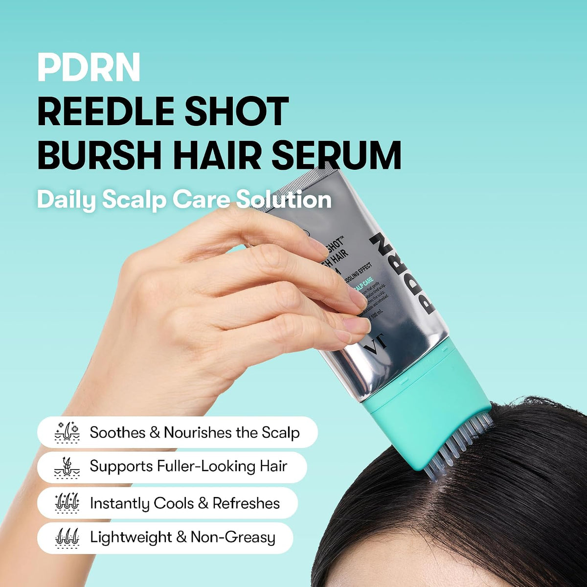 VT COSMETICS PDRN Reedle Shot Brush Hair Serum, 100 ml (3.38 fl oz )