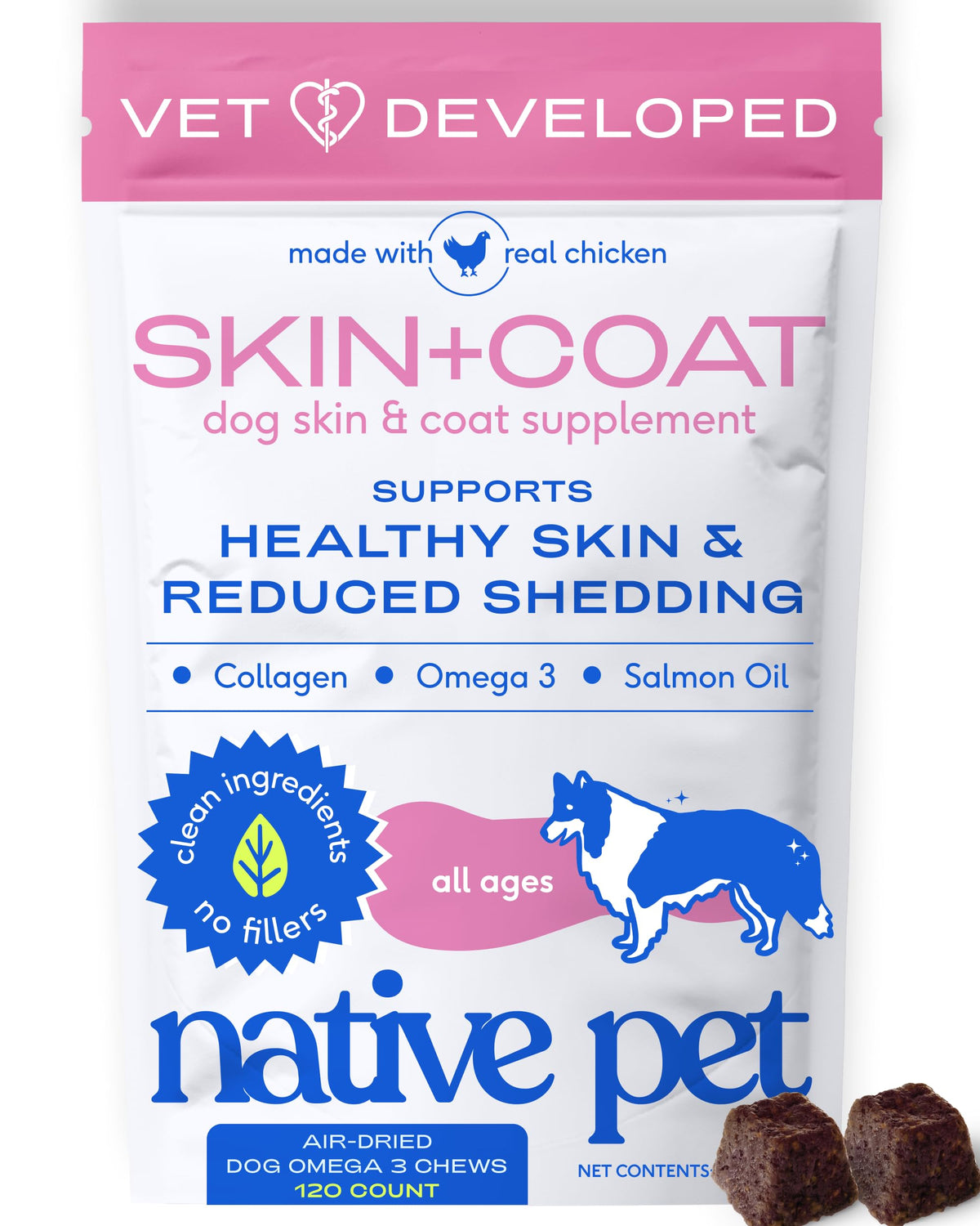 Native Pet Omega 3 Fish Oil for Dogs & Cats – Wild Alaskan Salmon Oil for Dogs Skin and Coat, Supports Joints, Heart & Shedding – Fast-Absorbing Omega 3 6 9 Liquid Supplement – 16oz