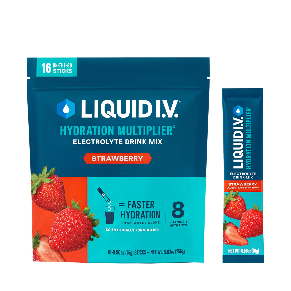 Liquid I.V.® Hydration Multiplier - Lemon Lime | Electrolyte Powder Drink Mix | 1 Pack (16 Servings)