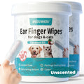 MEDUWEDU Ear Cleaner Finger Wipes 60 Counts, Dog Ear Cleaner, Grooming Kit Care for Dogs and Cats, Soft & Easy Otic Cleaning Pads, Remove Wax, Dirt & Stop Smelly, Itchy, Non-Irritating, Coconut Scent