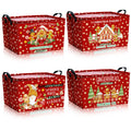 4 Pcs Thanksgiving Storage Basket Empty with Handles, Large Fabric