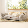 Bedsure ComfyFleece™ Shown on TV Fluffy Cute Dog Couch for Pets,30in Cream | Small & Medium Dog Bed Washable Cover,Supportive Couch Bed for Small Dogs,Pet Sofa Seen on Good Day New York,Up to 20 Lbs