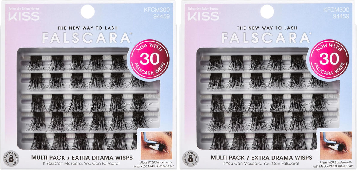 Falscara Collection Lash Extension Kit Multi Pack, Extra Drama Wisps Eyelash Clusters, Featherlight False Eyelashes, 18mm-20mm Ultra Glam Volume Lash Extension Wisps, 30 Lash Clusters