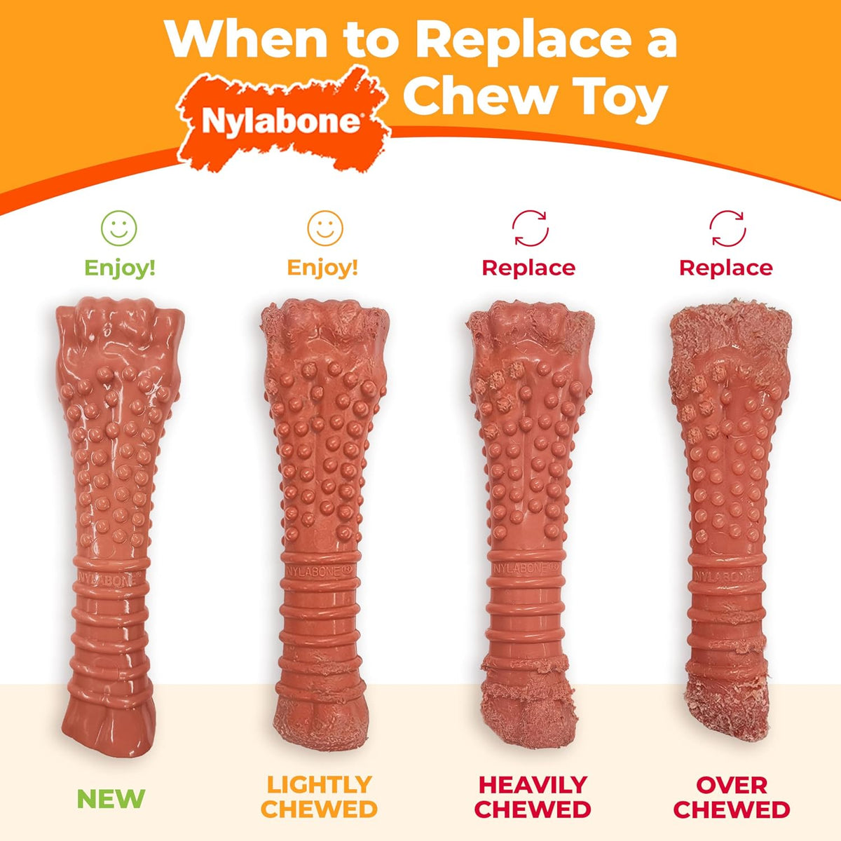 Nylabone Original Bone Power Chew Toys for Dogs, Durable & Tough Dog Toys for Aggressive Chewers, Long Lasting Chicken, Bacon, and Peanut Butter Flavor, Small - Up to 25 lbs, 1 Count