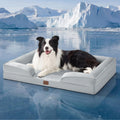 Bedsure Orthopedic Dog Bed Medium Size Dogs - Washable Small Medium Dog Cat Bed Waterproof, Comfort Cats Couch Sofa with Washable Removable Cover, Pets Bed with Nonskid Bottom, Grey, 28"