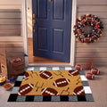 Tinideya 2 23.6 X 35.4 Inches Plaid Ghost Red Brown | Layered Coir Doormat Set, Non Slip Backing for Outdoor Entryway, Buffalo Plaid Seasonal Design, Front Porch Home Decor