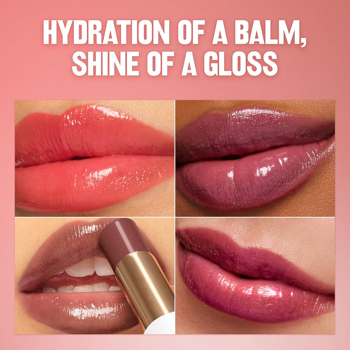 REVLON Super Lustrous Glass Shine Balm, Sheer Glossy Tinted Lip Balm, Hydrating Formula with Hyaluronic Acid, Aloe & Rose Quartz, 008 Rum Raisin, 0.11 oz