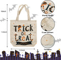 ATFUNSHOP 13.8" Large Halloween Tote Bag Trick or Treat Canvas Reusable Large Bucket for Kids Boo Pumpkin Ghost