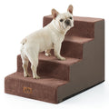 COZY KISS Dog Stairs for Small Dogs, 5 Tier Wider Pet Stairs for High Beds, 23.6" H Non-Slip Dog Steps for Old Cats, Puppies, Small Medium Dogs, 19.7x29.5x23.6 inch, Beige