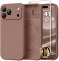 GolbinBox Magnetic for iPhone 16 Pro Max Case, Silicone Cover, Chalk Pink