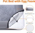 Amazon Basics Living Room Couch Dog Bed with Premium Foam, Non-Slip Bottom, Removable Washable Cover, Pressure-Relief Support for Dogs up to 55lbs, Large (36" x 27"), Grey