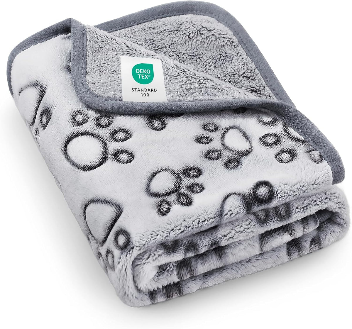 Luciphia Fluffy Paw Print Dog Blanket Large/Medium/Small, Soft Fleece Throw