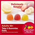 SmartyPants Plus Multi & Omegas Men and Women's Multivitamin Gummies with Omega 3 DHA/EPA, Vitamin D3, C, B12, B6, A, K, Zinc, Biotin, Clean Label, Three Fruit Flavors, 90 Count (30 Day Supply)