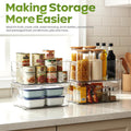 Utopia Home Plastic Stackable Storage Bins for Fridge, 8 Pack, Clear | Durable Plastic Storage Containers with Easy Grip Handles for Pantry, Kitchen Cabinets & Countertops