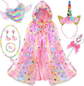Fedio Princess Dress Up for Girls, Unicorn Light Up Princess Cape Set