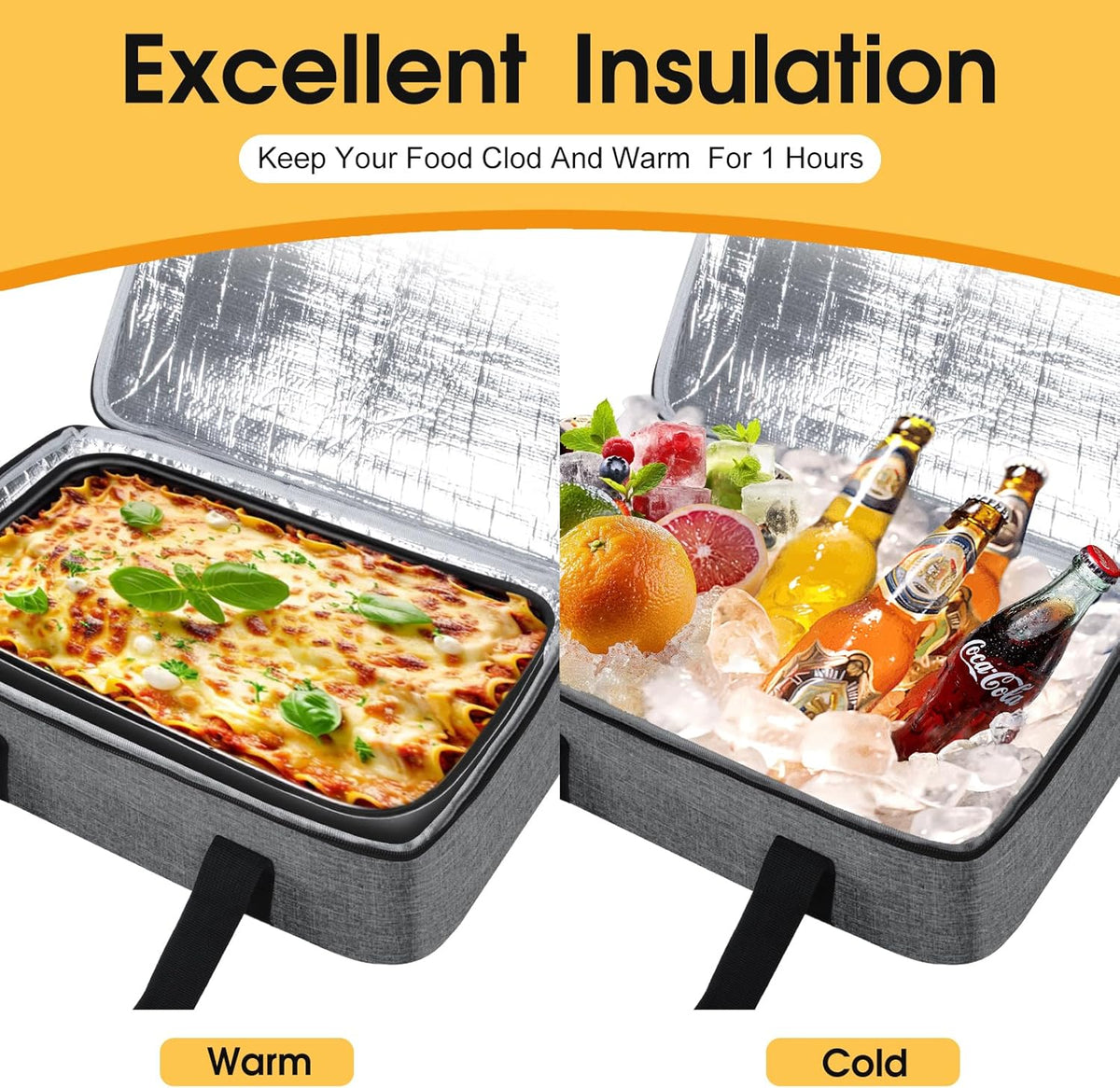 Insulated Casserole Carrier, Casserole Carrier for Hot or Cold Food