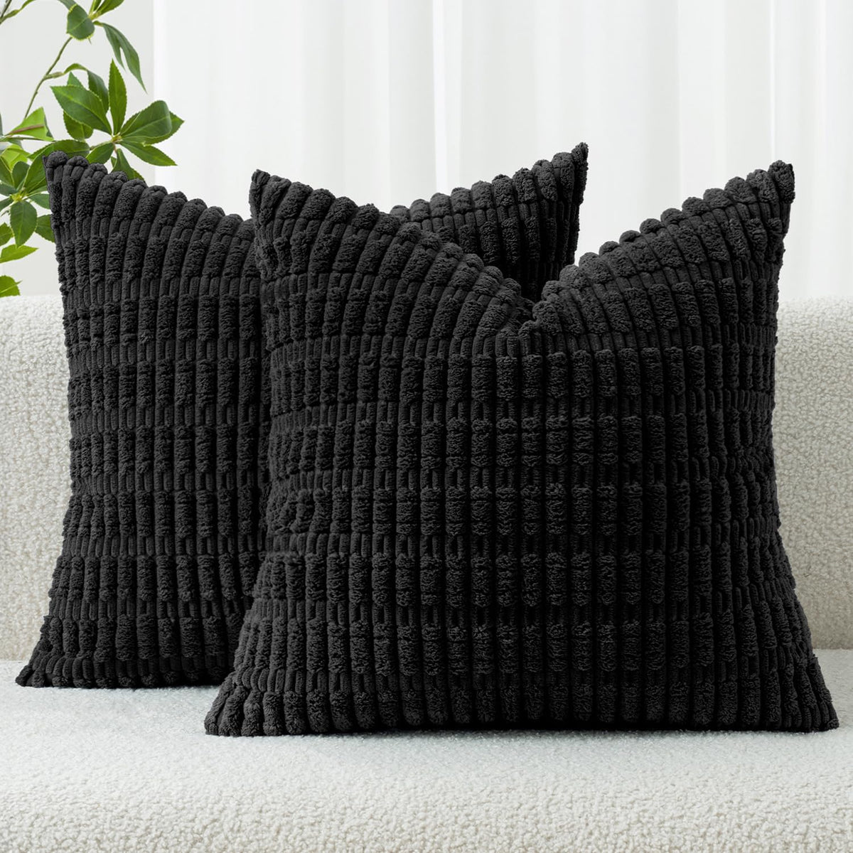 MIULEE Fall Decorative Throw Pillow Covers 18x18 Dark Rust Pack of 2