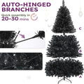YITAHOME Prelit Black Halloween Christmas Tree 6ft with Remote